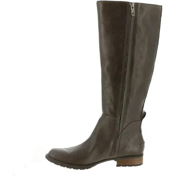 NEW UGG Women Leigh Dark Brown Fashion Dress Riding Below The Knee Tall Boots - Picture 2 of 6